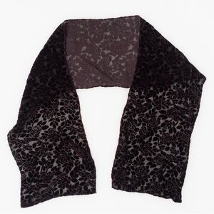 Floral burnout velvet scarf